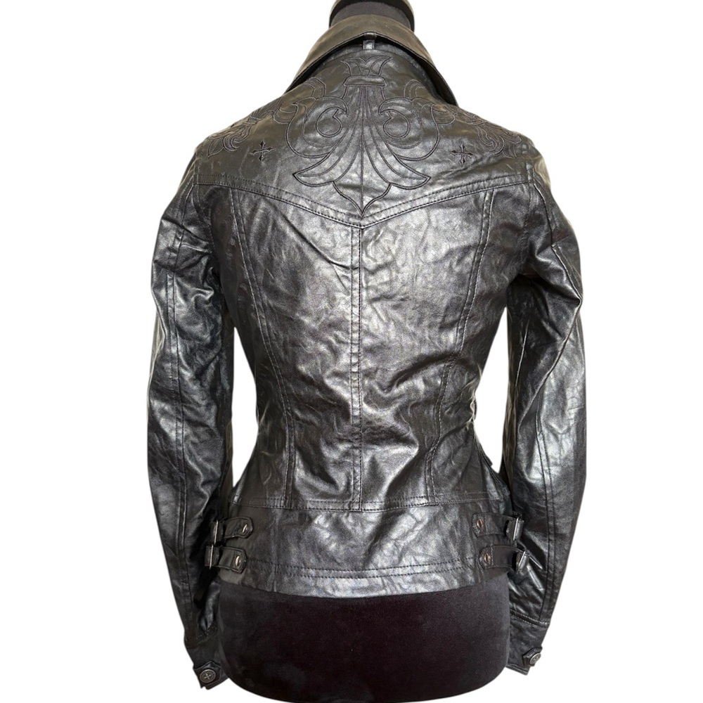 Affliction Black Premium Women's Medium Black Genuine Leather Jacket - Picture 7 of 9